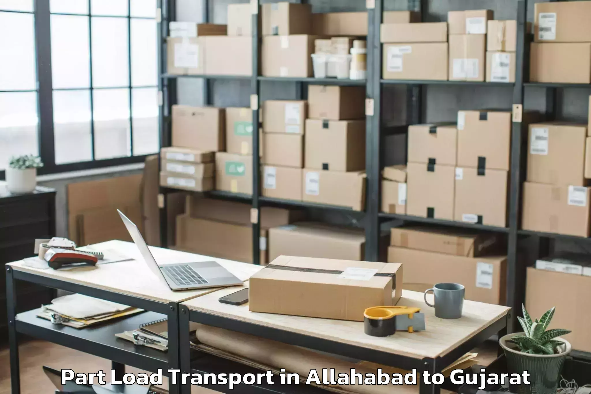 Professional Allahabad to Porbandar Part Load Transport